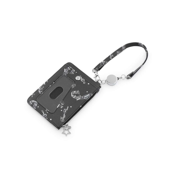 Musical Note All-Over Pattern Card Holder♪,Off white, medium image number 1