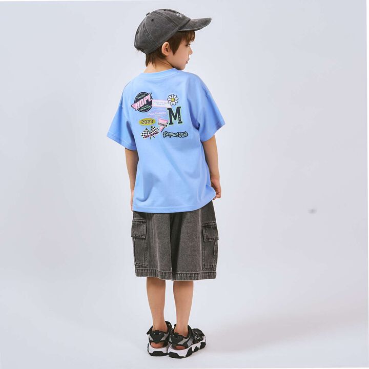 Loose Short Sleeve T-Shirt with Back Patch,Charcoal gray, medium image number 8