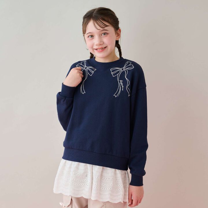 Lace Layered Sweatshirt,, medium