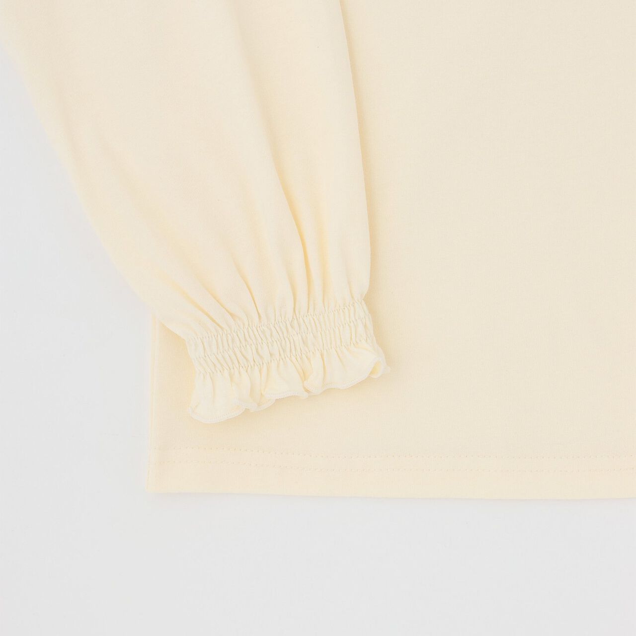 [Quick-Dry UV Non-Crumbling] Muteki T Logo Embroidery Shirred Sleeve Top,Yellow green, large image number 11