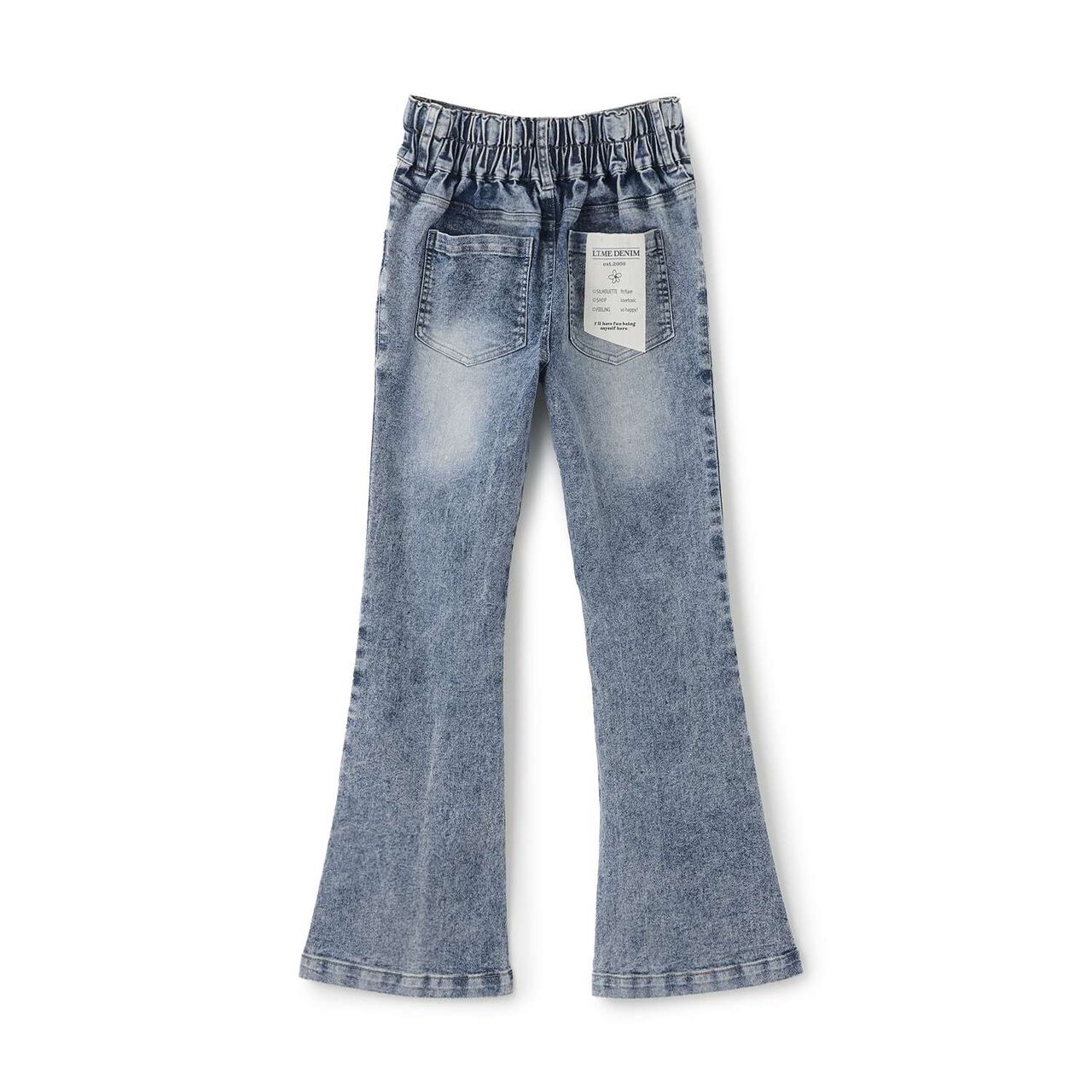 [Stretch] Stylish Flare Denim Pants,Sax blue, large image number 17