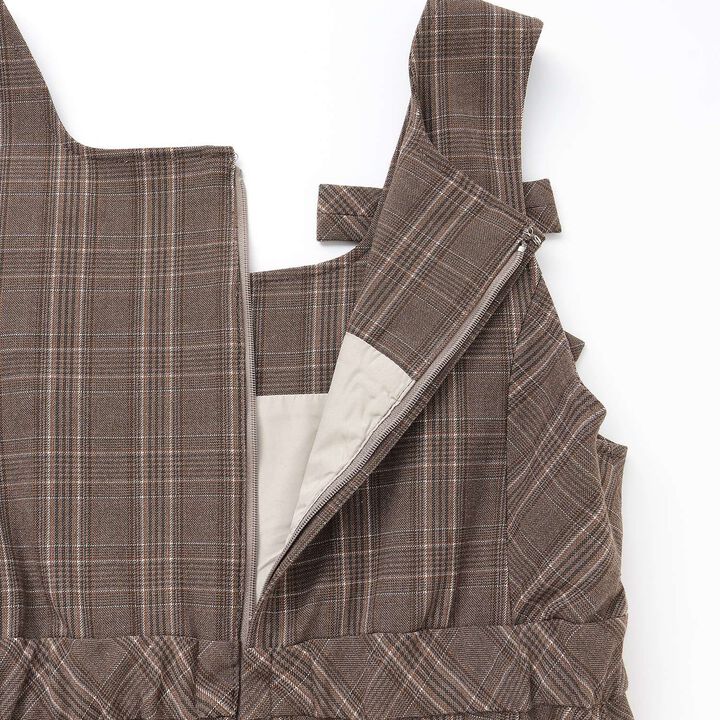 Twin Ribbon Jumper Skirt,Brown, medium image number 8