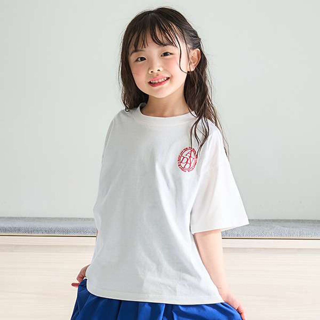 [100% Cotton 365D.] Wide T-Shirt with Embroidery,White, large image number 0