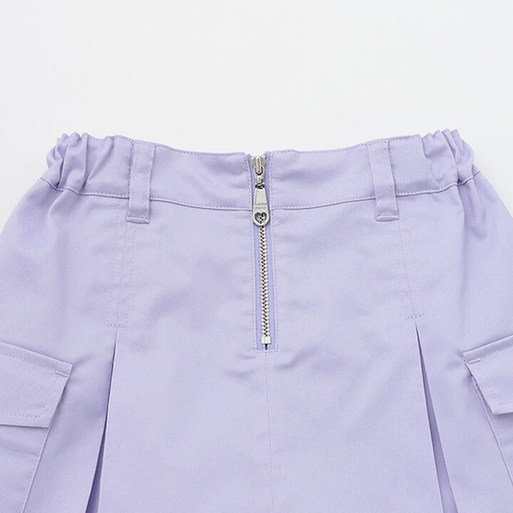 Front ZIP Culotte Skirt,Lavender, medium image number 3
