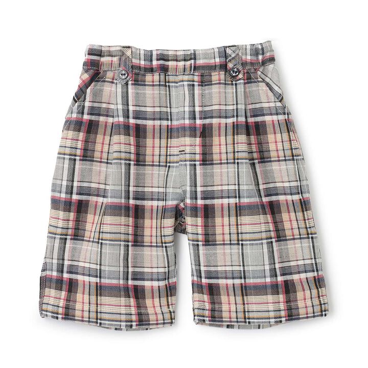 Checkered Tuck Half Pants,, medium