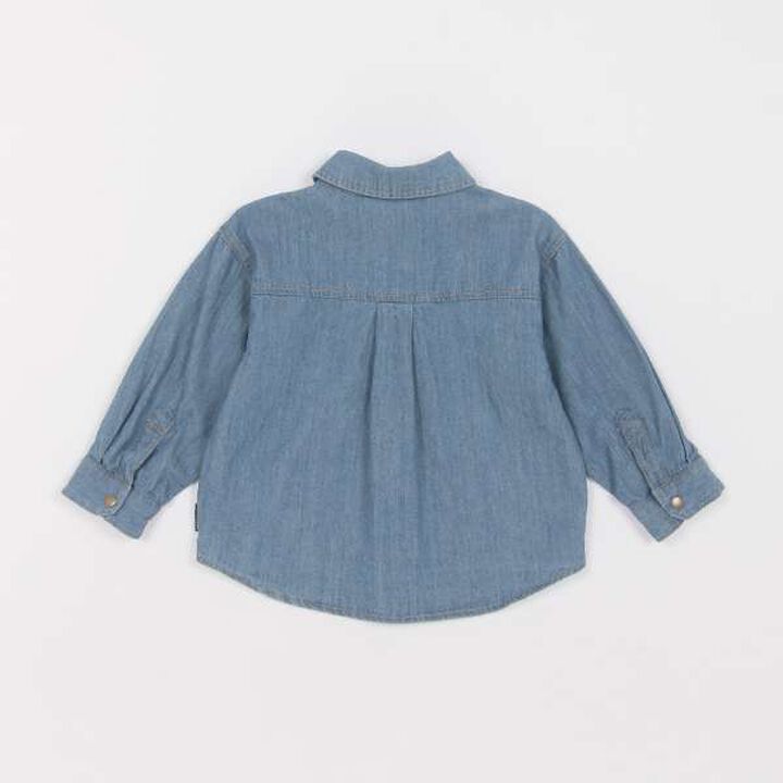 Denim Twill Long-Sleeve Shirt,Blue, medium image number 4