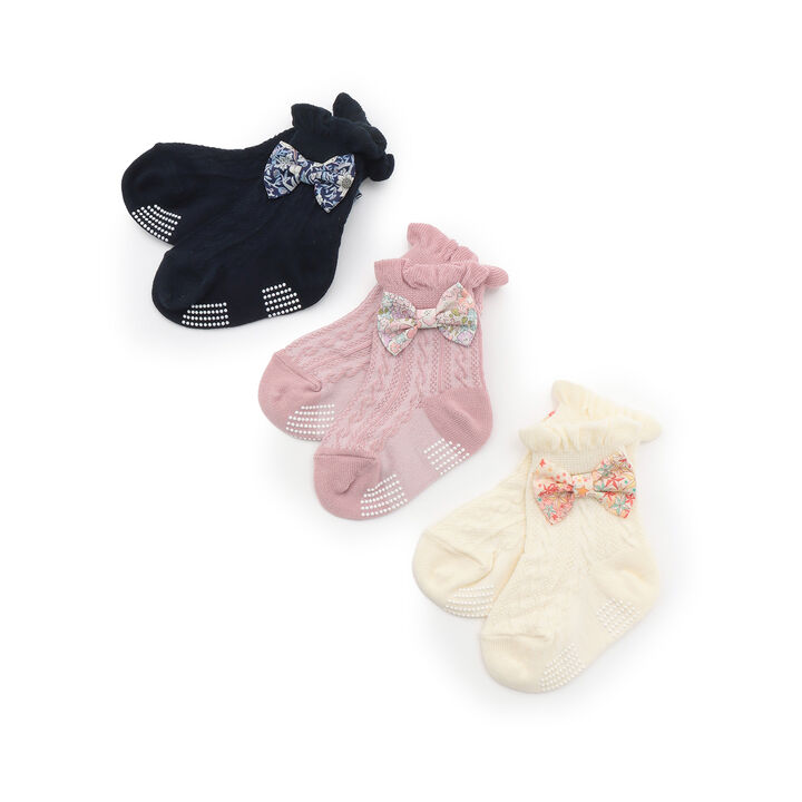 Liberty Ribbon Crew Socks,Pearl white, medium image number 4