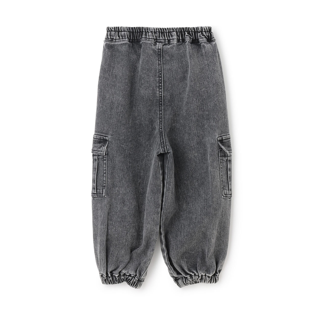 Stretch Denim Cargo Pants,Black, large image number 17