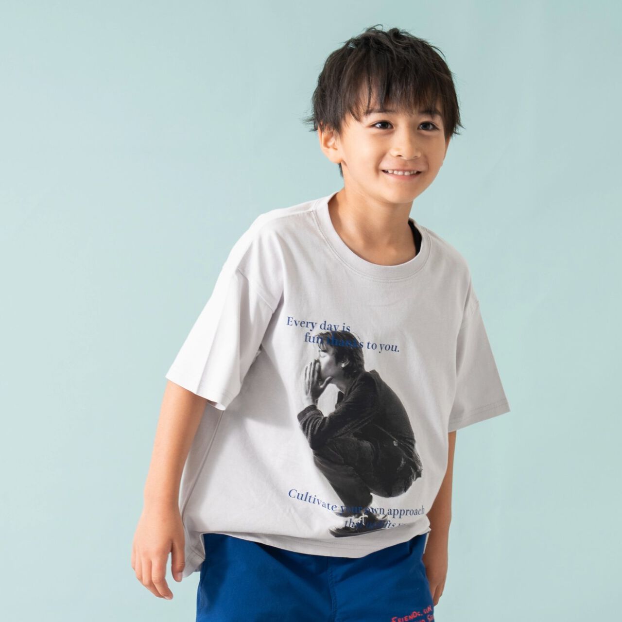 [365D] [Papa Link] Kids Photo Half T-Shirt,Light gray, large image number 10