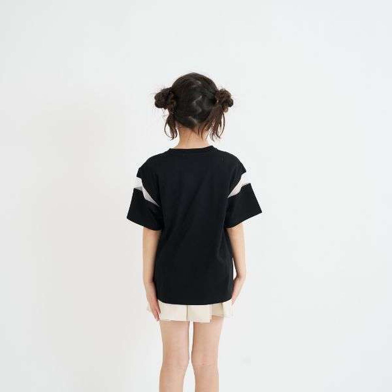 Tulle Sleeve Color Block Numbered Short Sleeve T-Shirt,Emerald green, large image number 23