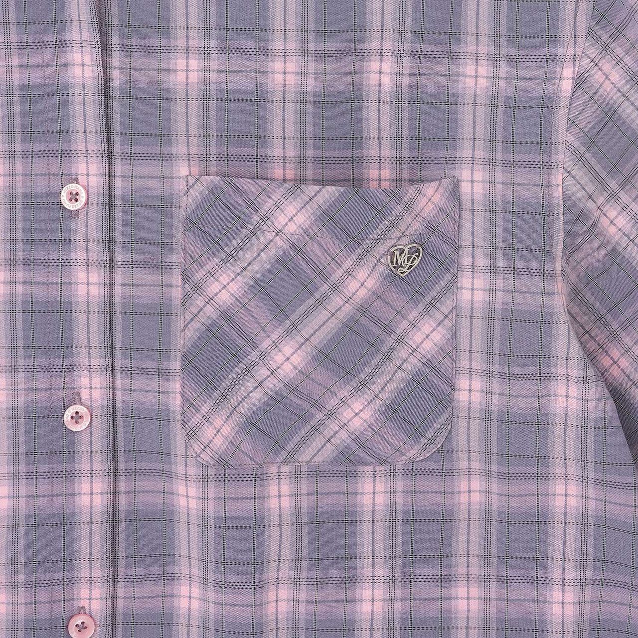 Hooded Checkered Shirt,Black, large image number 3