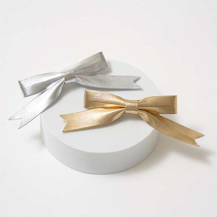 Big Bow Hair Clip,Silver, medium image number 1