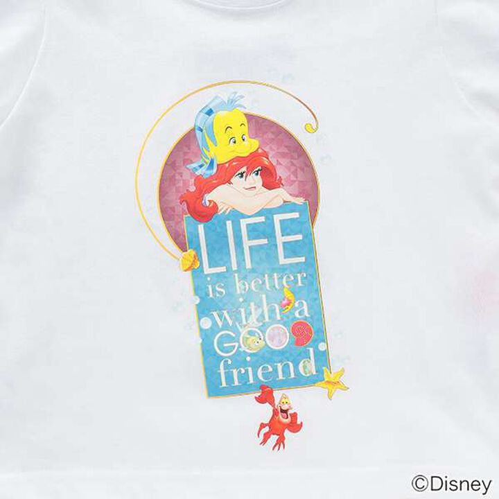 [Stain-resistant and Water-repellent] Disney Princess Puff Sleeve T-Shirt,White, medium image number 3