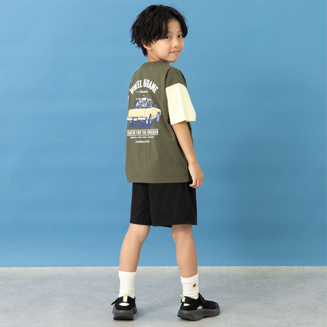 Stretch Cut Twill Shorts,Black, large image number 8
