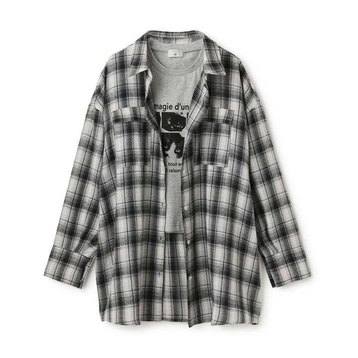 [AMI] Big Shirt &times; Compact T-Shirt Set,Black, medium image number 0