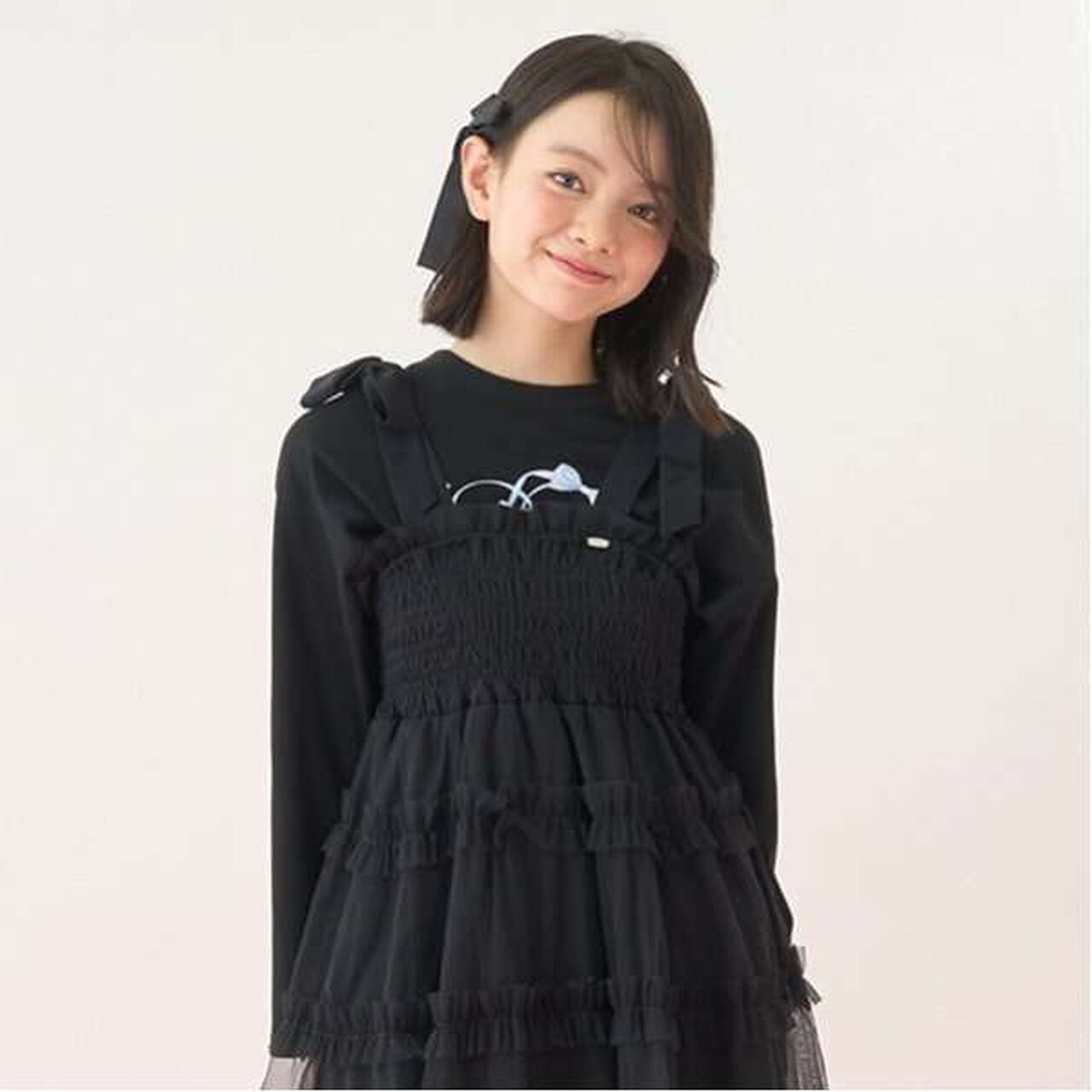 [GOOD PRICE] Bonjour Chaton Long-Sleeve T-Shirt,Black, large image number 3