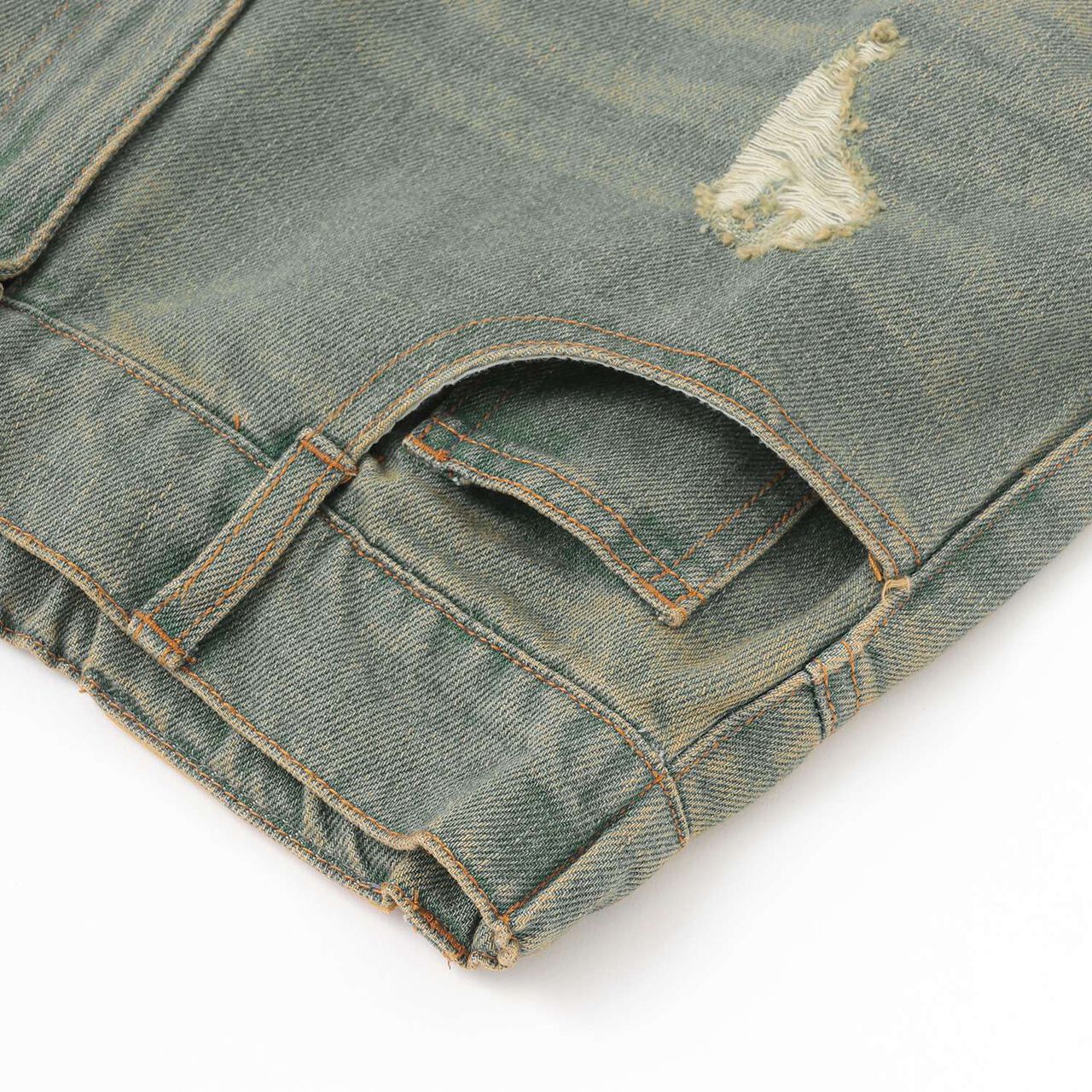 [LTXC] Distressed Wide Pants,Blue, large image number 16