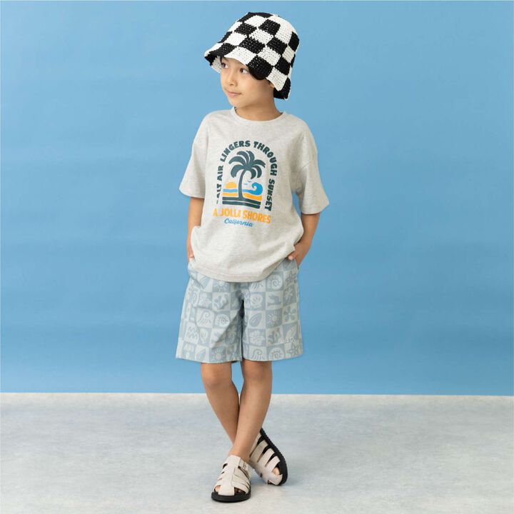 [365D.] Assorted Beach Print Cotton 100% Short Sleeve T-Shirt,Milky white, medium image number 3