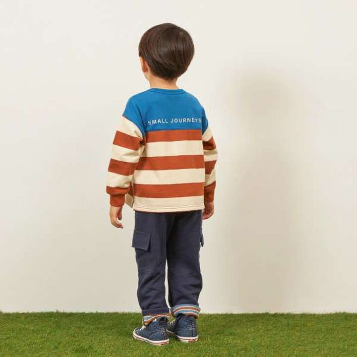 KP Boy Stripe Pattern Color Block Sweatshirt [90-140],Camel, medium image number 6