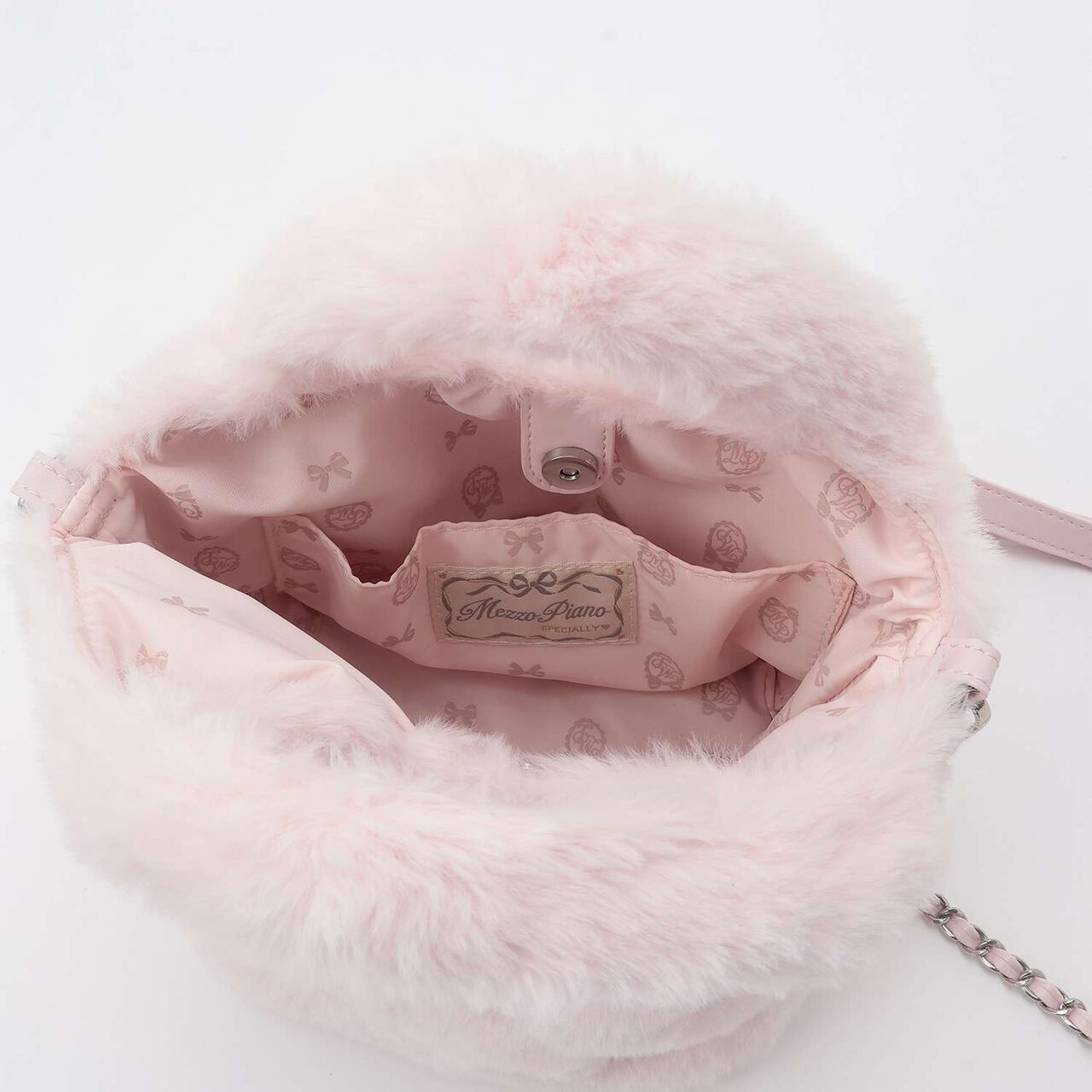 Faux Fur Shoulder Bag with Pearl & Rhinestone Accents,Ivory, large image number 10