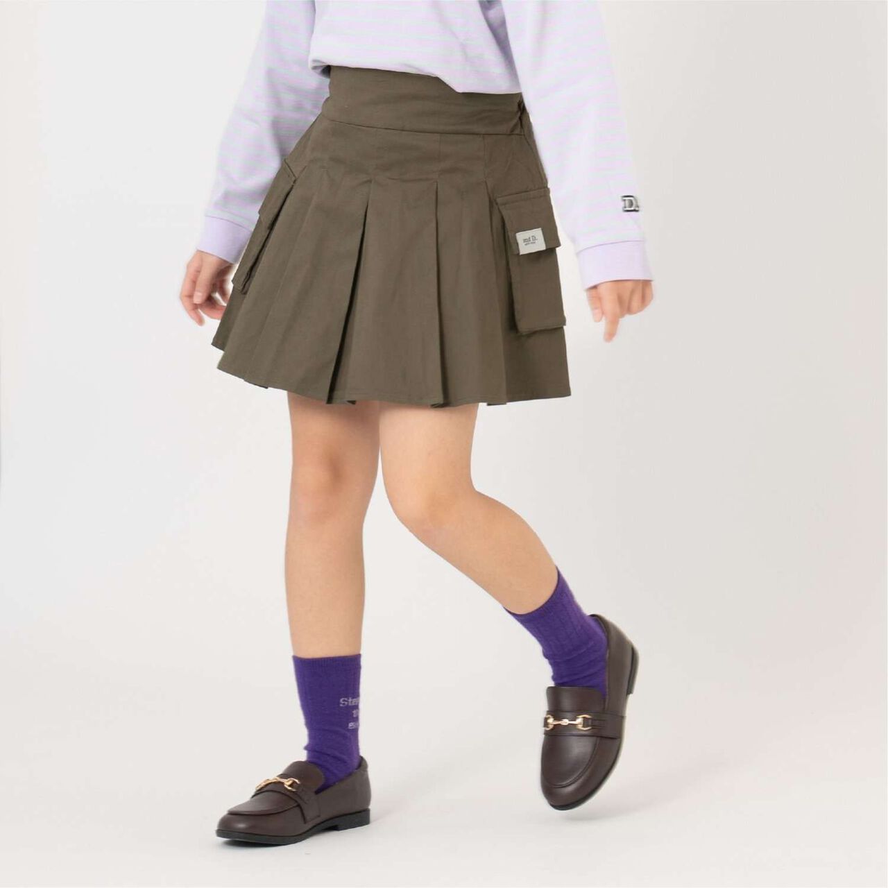 Pleated Cargo Culottes,Light khaki, large image number 0