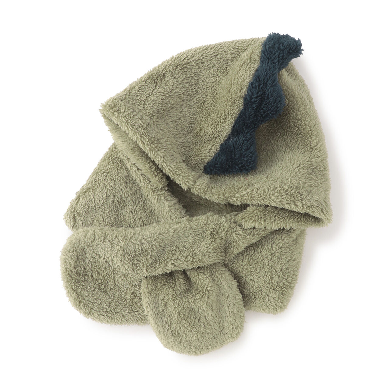 Mendako/Dinosaur Hooded Scarf,Khaki, large image number 0