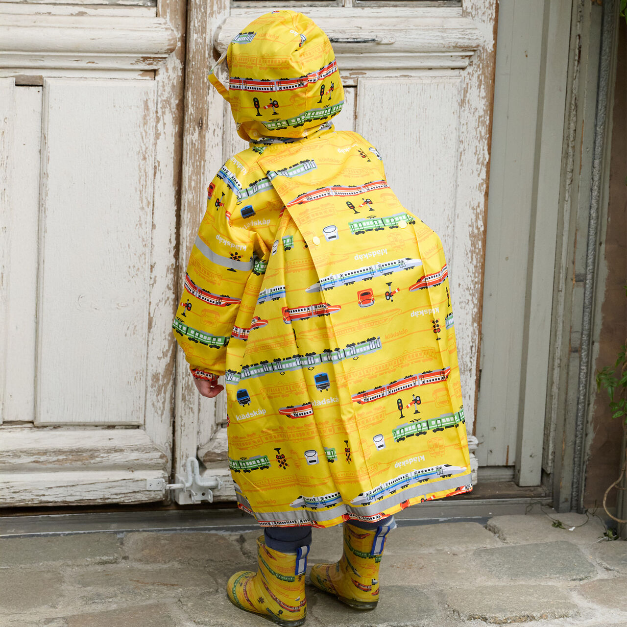 All-Over Pattern Raincoat,Yellow, large image number 17
