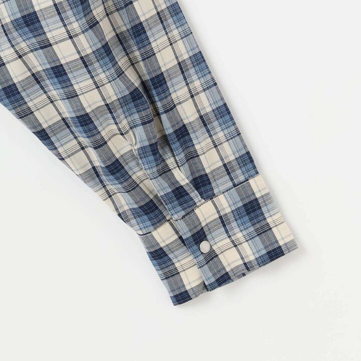 Front Peplum Checkered Shirt,Black, medium image number 4