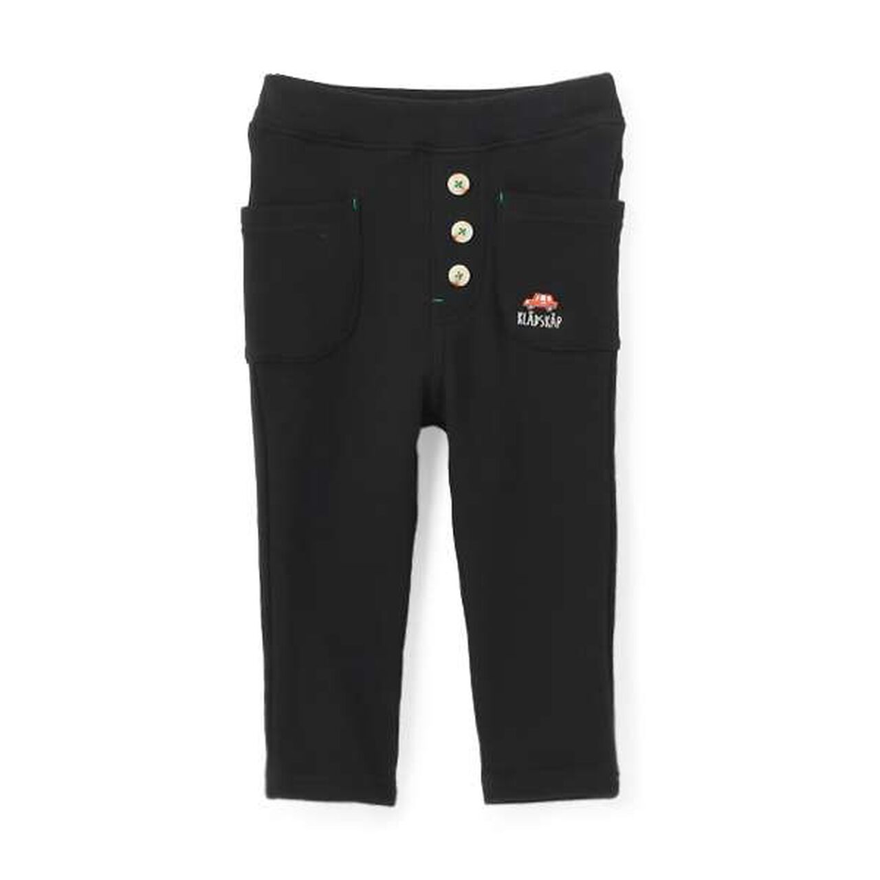 Car Embroidery Long Tapered Pants,Black, large image number 0