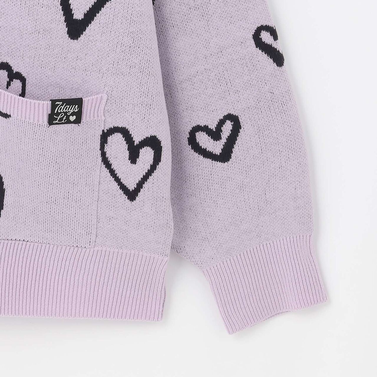 [7days/Washable] Heart Pattern Cardigan,Lavender, large image number 14