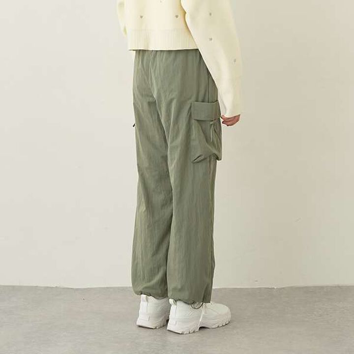 [Warm Lining] Waist Rib Easy Cargo Pants,Ivory, medium image number 5