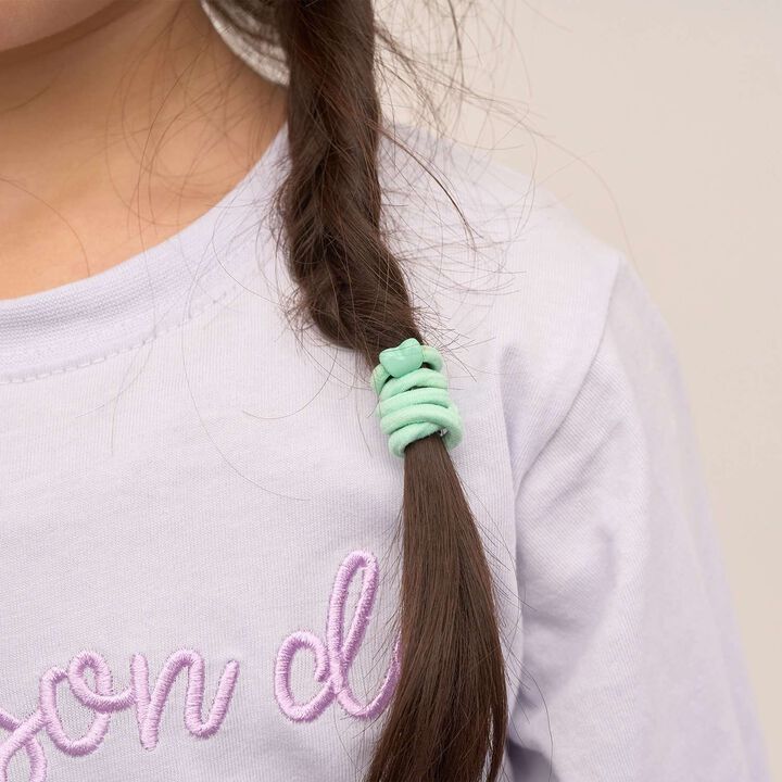 Mini Mini Heart Hair Ties (Set of 6),Multi color, medium image number 9