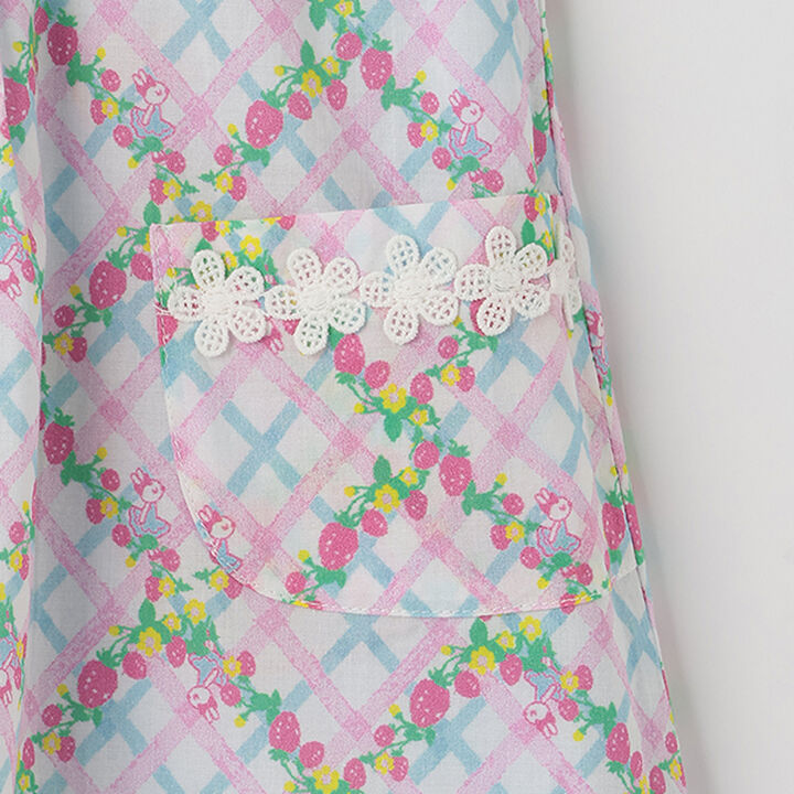 Strawberry Pattern Reversible Jumper Skirt,Sax blue, medium image number 2