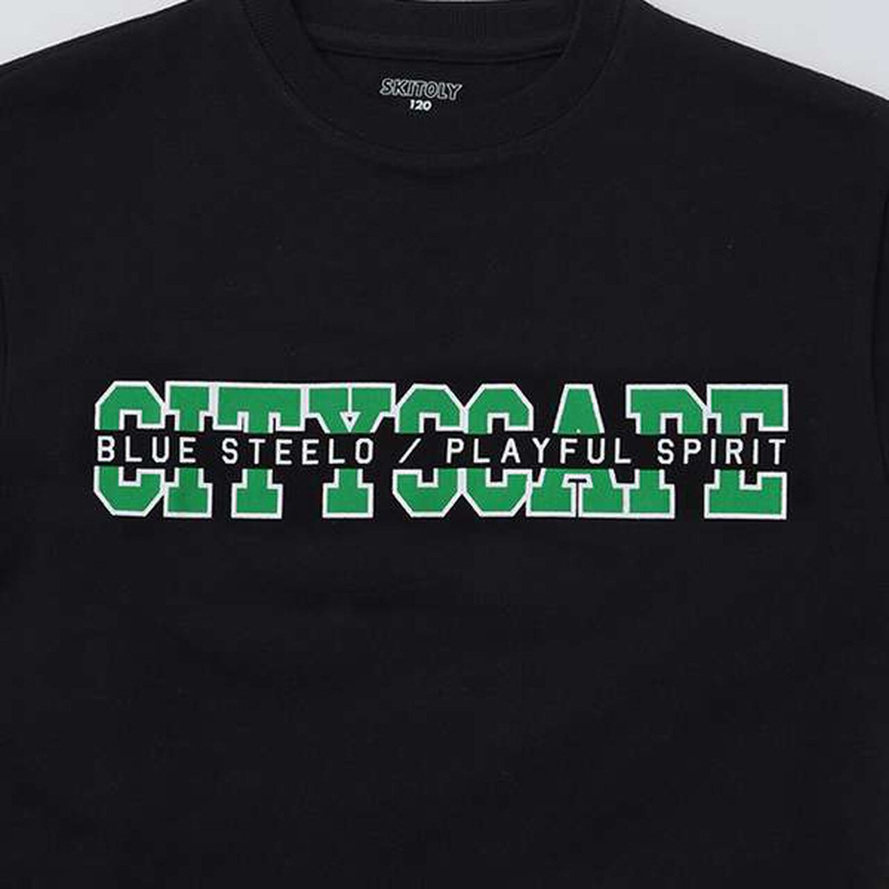 [SKIT0LY][Cool Touch] High Cool Cotton Original Front Print Short Sleeve T-Shirt,Black, large image number 3