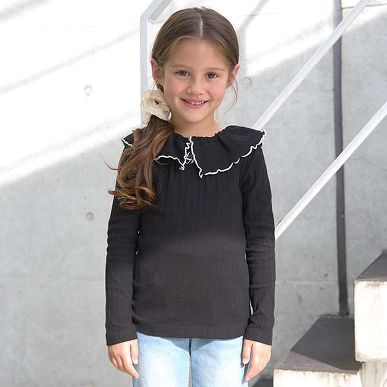 Front and Back Both OK! Collared Long-Sleeve T-Shirt,Pink, large image number 22