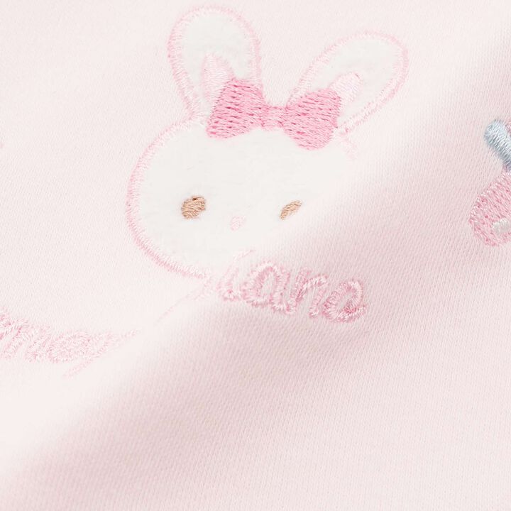 Rabbit Embroidery Bib,Off white, medium image number 4