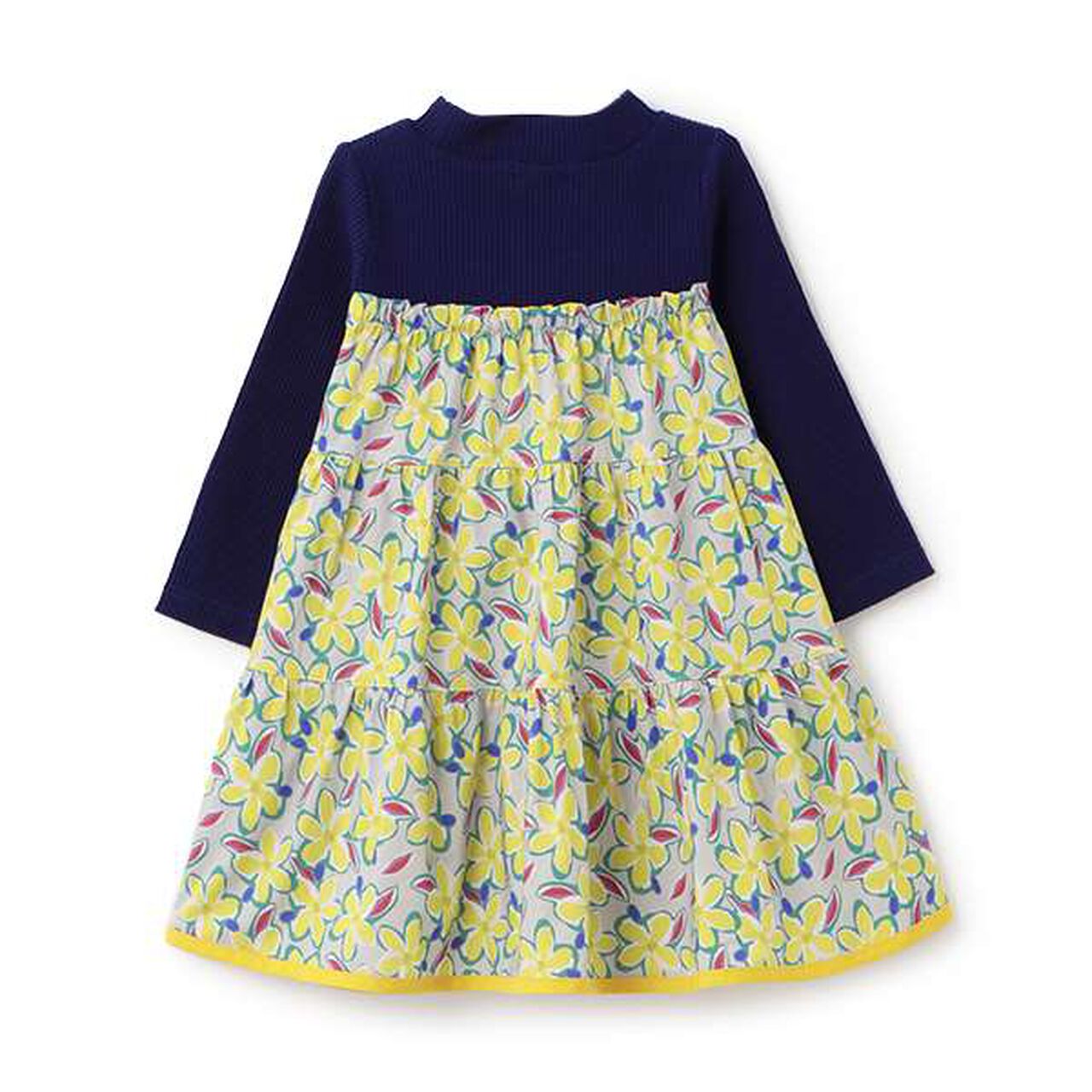 Floral Print One-Piece Dress,Navy, large image number 1