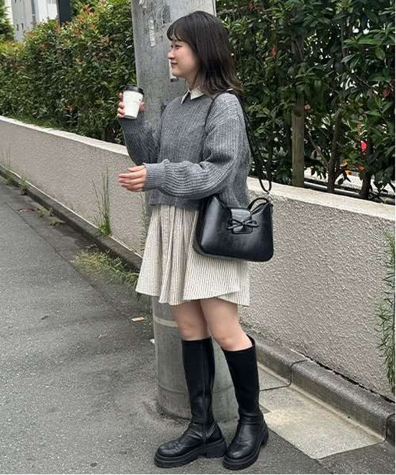 Mesh Knitwear,Charcoal gray, large image number 3