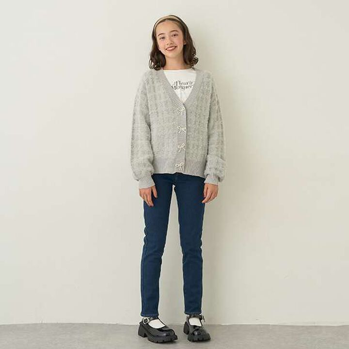 Shaggy Check Cardigan Set,White, medium image number 9