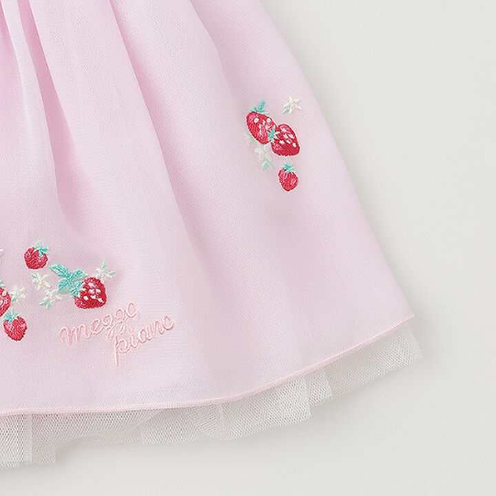 Strawberry Embroidery Frill Skirt with Shorts,Light pink, medium image number 5