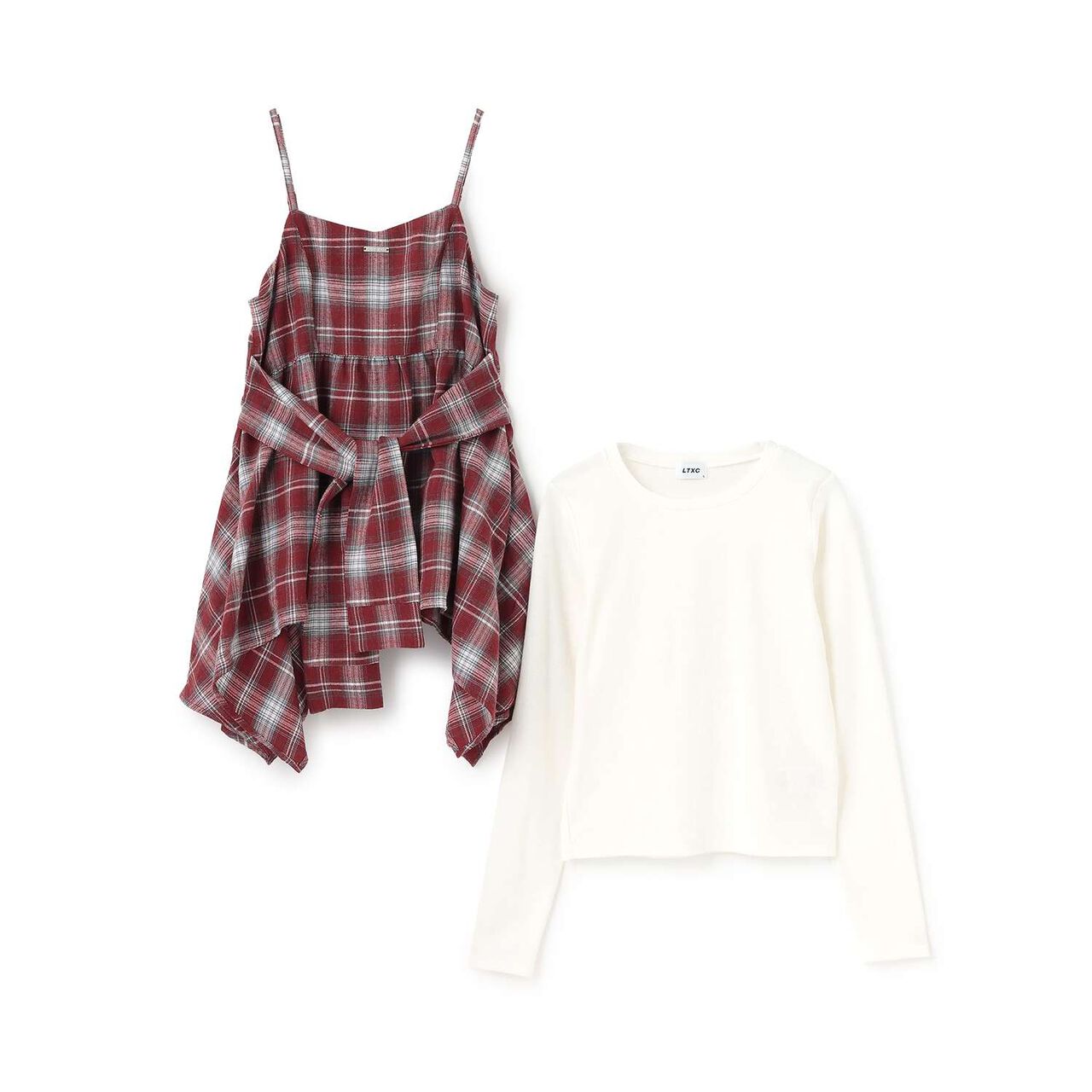 [LTXC] Quick-Dry Absorbent Checkered Camisole Tunic with Inner Lining,Ivory, large image number 12