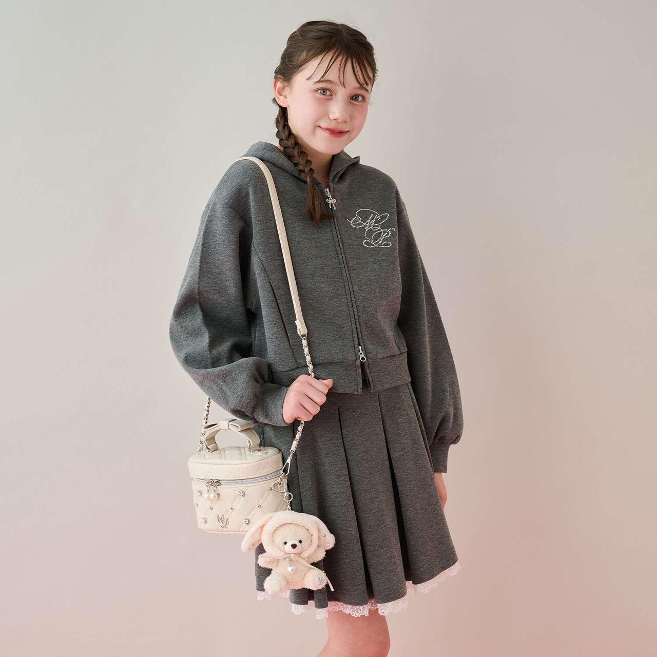 Glitter Ribbon Vanity Shoulder Bag,Ivory, large image number 12