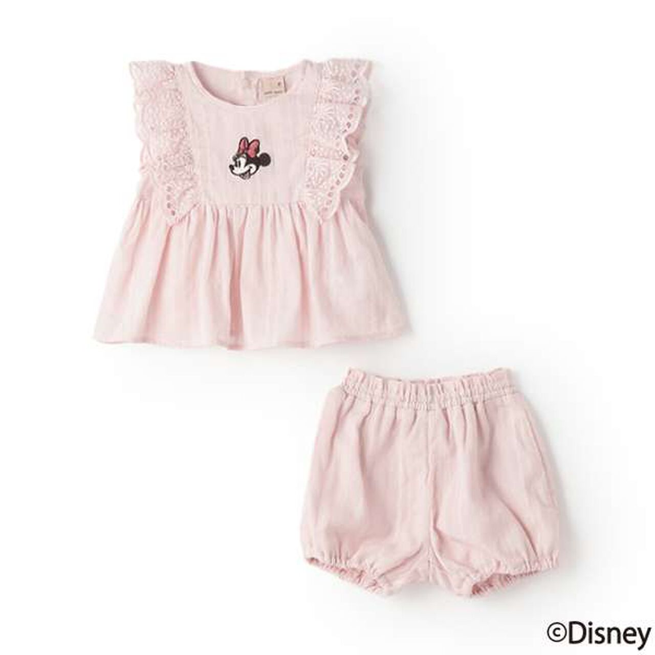 [Disney] Shoulder Frill Tunic Outfit Set,Light pink, large image number 7
