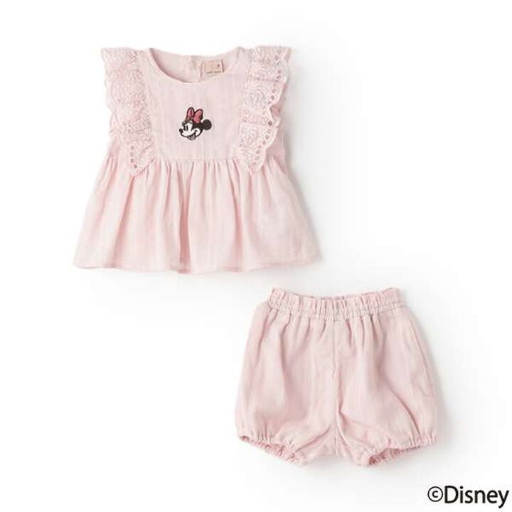 [Disney] Shoulder Frill Tunic Outfit Set,Light pink, medium image number 7