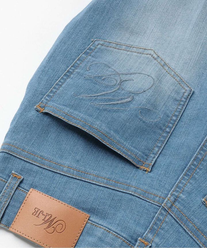 Logo Embroidered Denim Pants [Korean Fashion],Light blue, medium image number 13