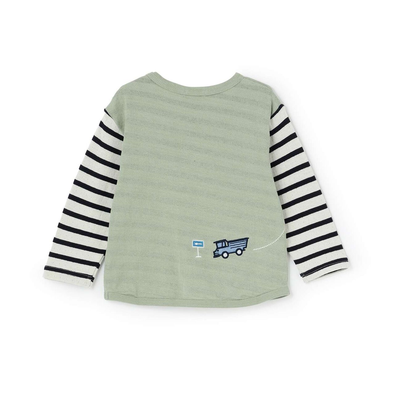 [Restock] Car Embroidery Long-Sleeve T-Shirt,Light khaki, large image number 1