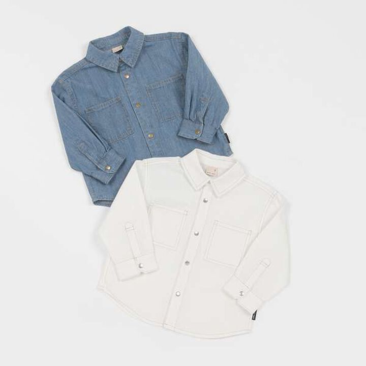Denim Twill Long-Sleeve Shirt,Blue, medium image number 11