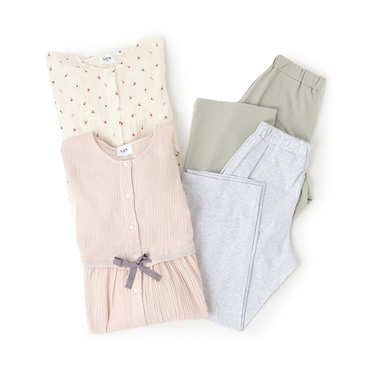 [Link] Double Gauze Cut Pajamas,Pearl white, large image number 18