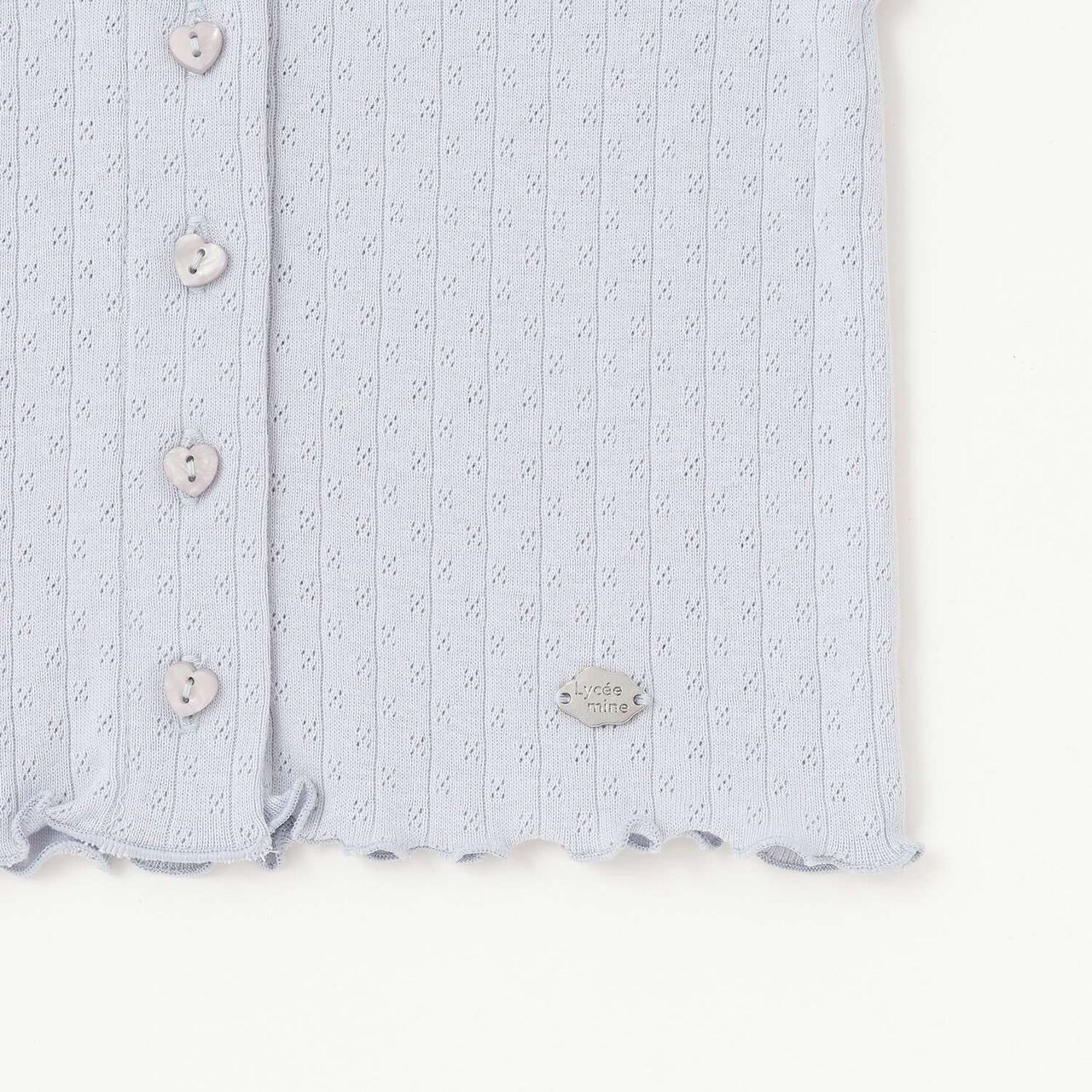 [UV Processing] Patterned Mesh Cardigan,Blue gray, large image number 11