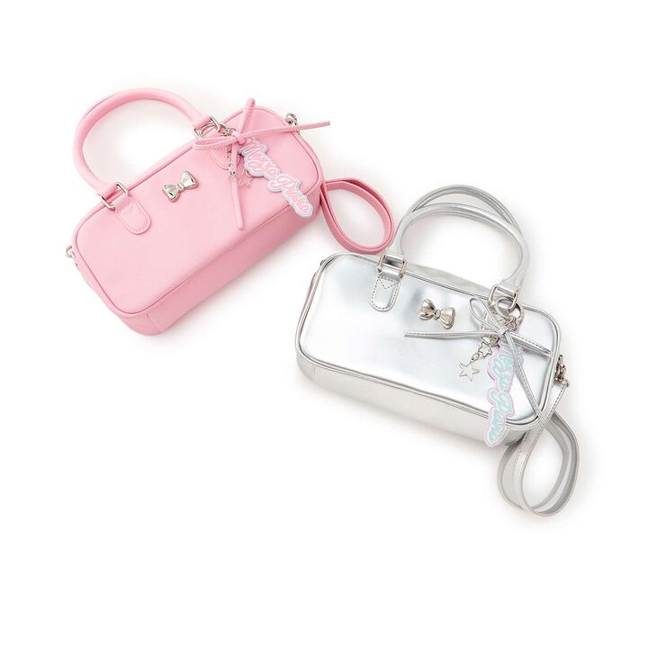 Charm Attached 2 WAY Shoulder Bag,Light pink, medium image number 8